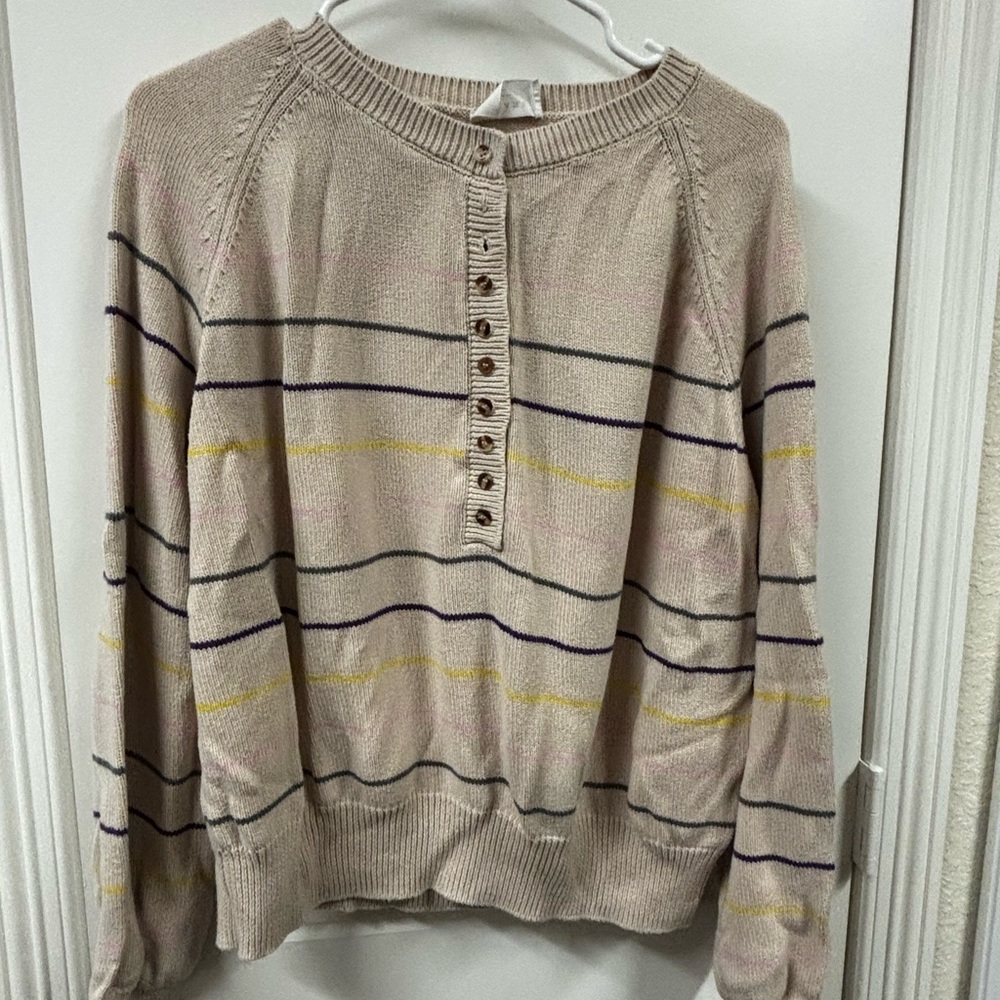Sézane Beige Knit Cardigan